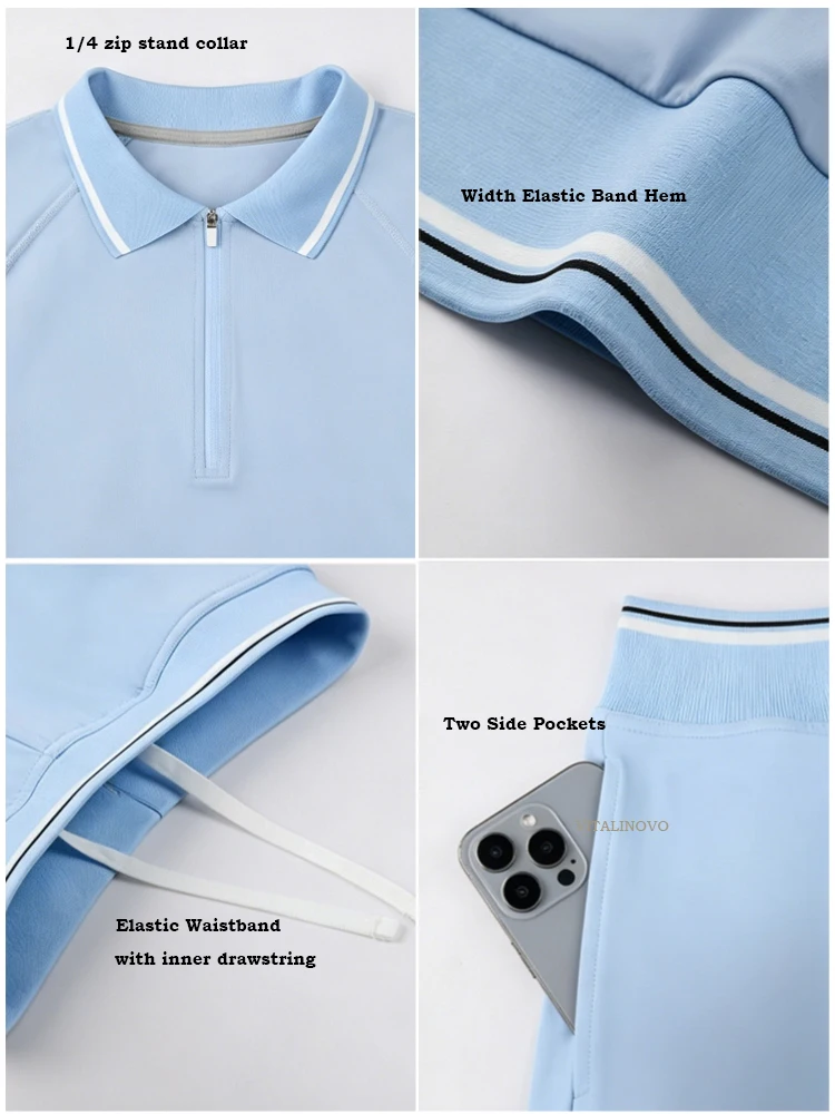 VITALINOVO 2-teiliges Workout-Set für Damen Poloshirts mit Kragen Hochgeschnittene Laufshorts Zweiteiliges Passendes Trainingsoutfit – Detail 7