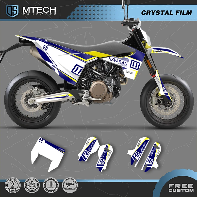 DSMTECH Custom Team Graphics Decals Stickers Kits for Husqvarna 15-20 701 SUPERMOTO ENDURO 2015-2017 2018 2019 2020 008