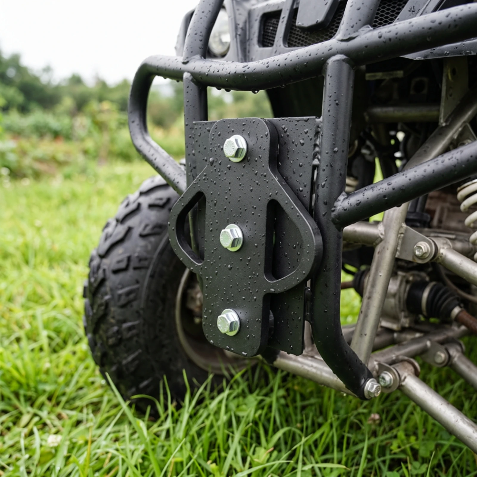 Trailer Hitch Adapter Plate Bolt-on Hitch Adapter Plate with Screws Hardware High-Strength Reinforced for Lawn Tractor, ATV