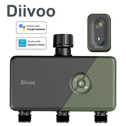 Diivoo WIFI 컨트롤러 타이머 스마트 파티오 관개 급수 시스템 Alexa 지원이 가능한 정원 타이머 호스 제어 장치