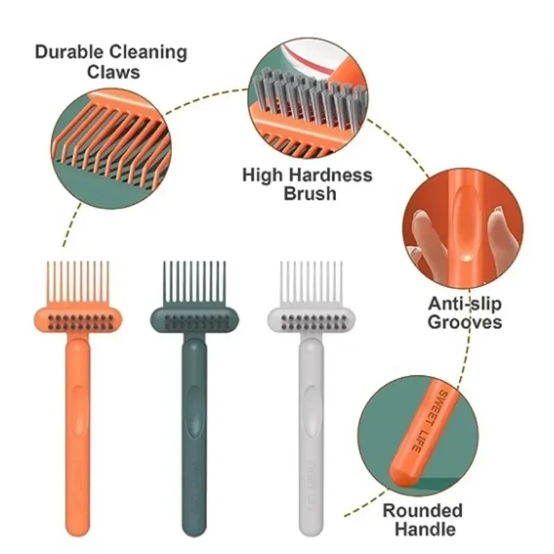 2In1 Comb Cleaning Brush Hairbrush Cleaner Rake Comb Embedded Tool Mini Hair Dirt Remover For Removing Hair Dust Home Salon Use image 4