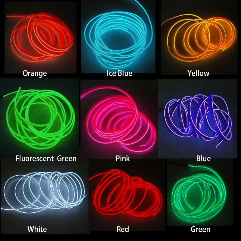 Niscarda 1M/3M/5M Car Interior Ambient LED Strip Light Decoration Garland Wire RopeTube Line Flexible Neon Lamp With USB Drive