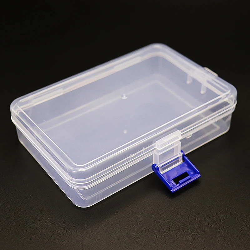 1Pcs Transparent Plastic Storage Box Sauce Bottle Fruit Fork Storage Box Empty Storage Box Jewelry Rectangle Case