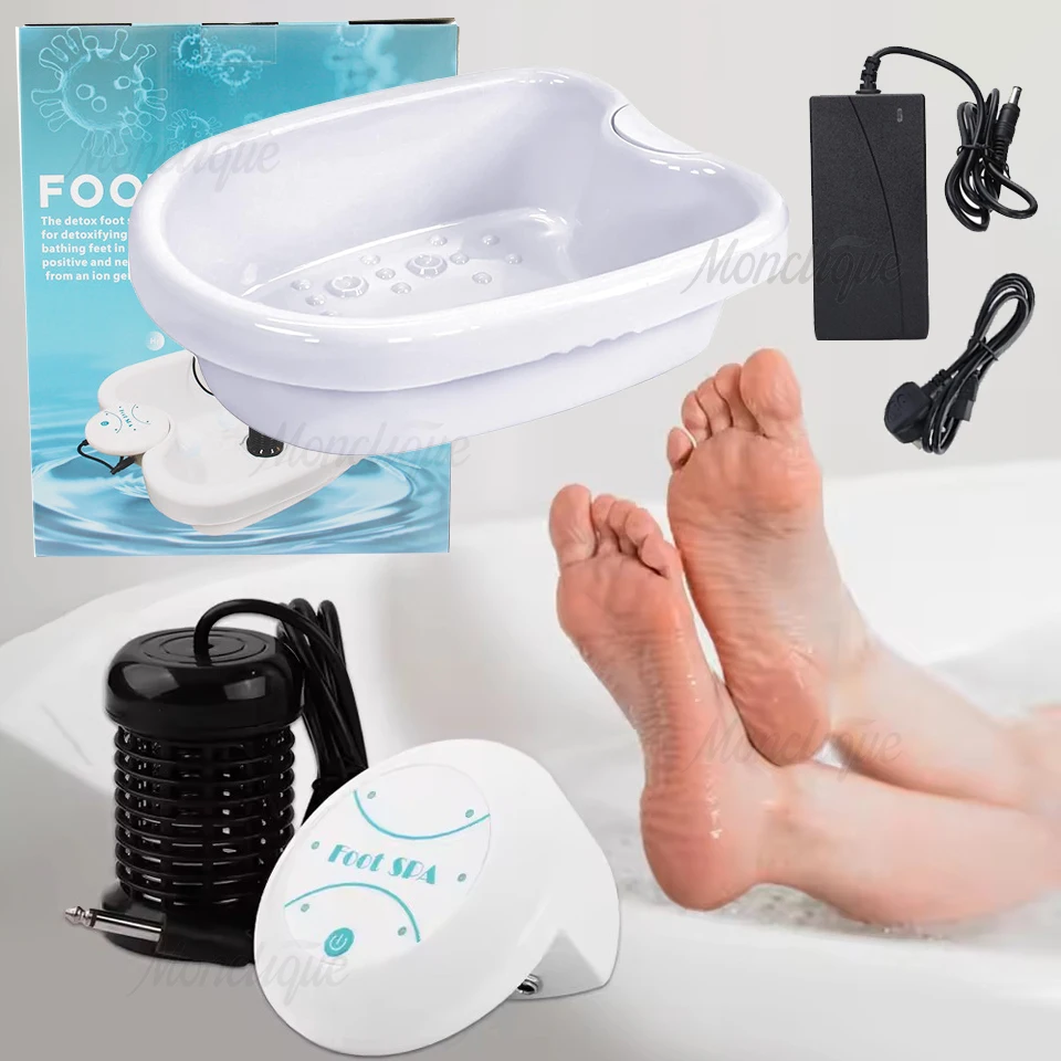 

Детокс-ионный электрический спа-ванна для ног, массажер для педикюра, чистый бытовой массажер для релаксации подошвы, массивы, аква-терапия здоровья