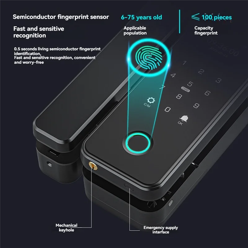 

【Must-Haves】Tuya Smart-Lock For Glass Door Wooden Door Bluetooth Tuya Biometric Fingerprint Lock Electronic Door Digital Lock