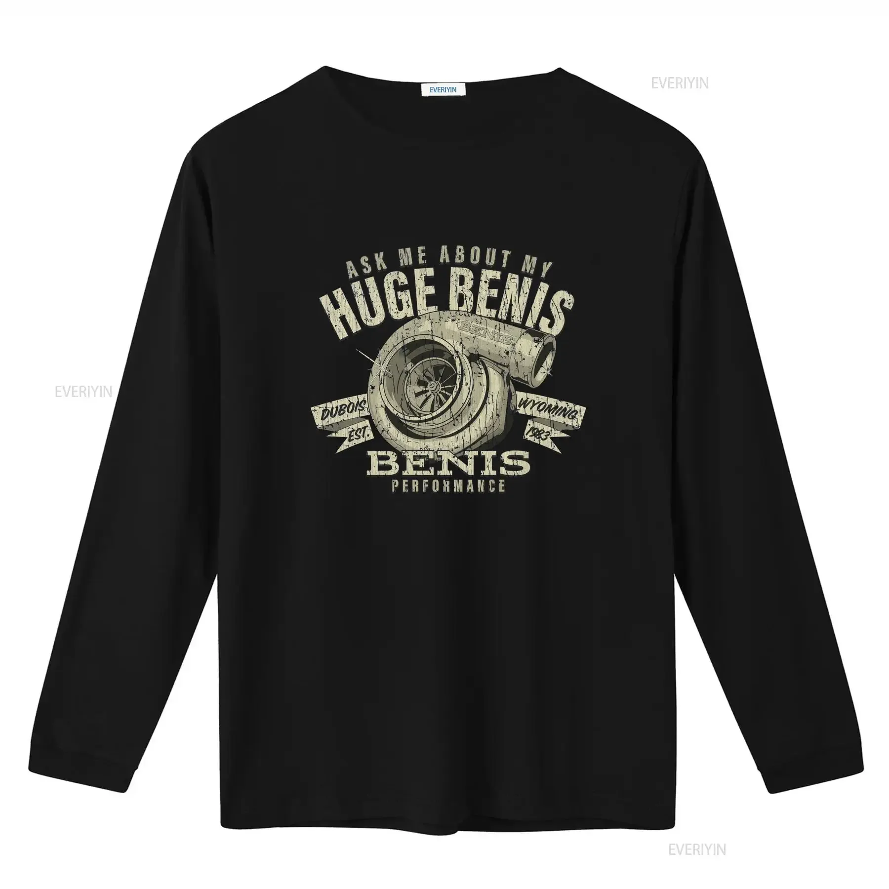 Benis Performance 1983 Vintage Men's T Shirt Turbocharger Design Dubois Wyoming Est Ask Me About My Huge vintage Washed