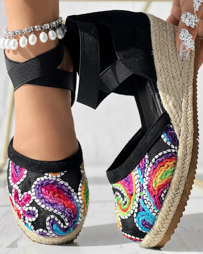 

Women's Shoes 2025 Spring Summer Latest Colorful Closed Pointed Toe Elastic Strappy Wedges Shoes Comfortable Wedge Pumps Shoes