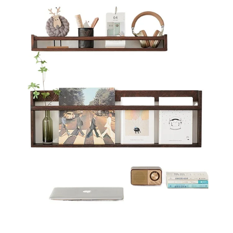 

Solid wood picture book rack, oak wall shelf, wall shelf, book and magazine shelf, newspaper and newspaper data storage rack