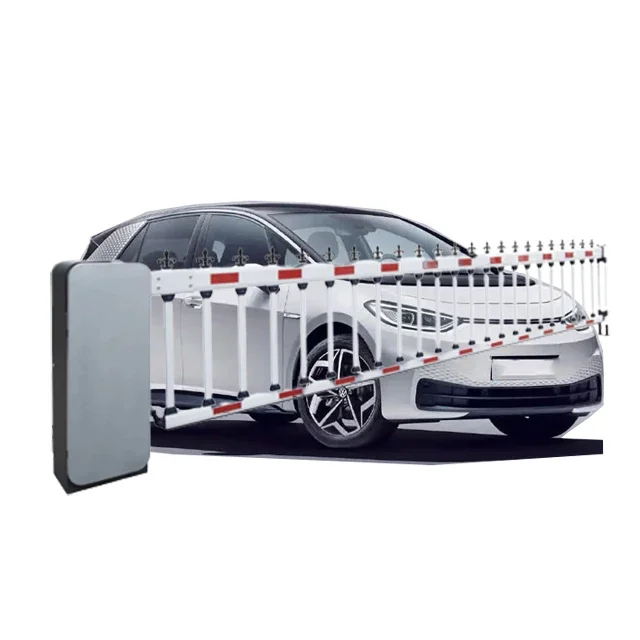 

CE Approved 24V DC Remote Control Automatic Car Parking Barrier Advertising Barrier Gate With Fence Arm