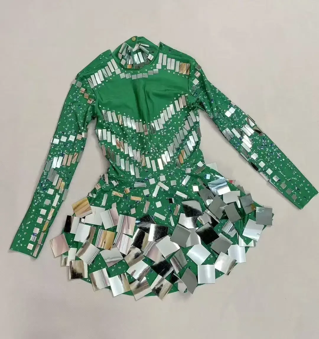 ถ่ายภาพชุดเวทีกระพริบดําเนินการเครื่องแต่งกาย Rhinestones Ultrashort ผู้หญิงปาร์ตี้ไนท์คลับนักร้องนักเต้น