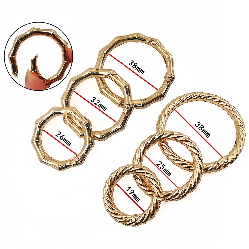 Twist Spring O Ring Openable Handbag Strap Buckle Leather Bag Connect Keyring Pendant Key Dog Chain Snap Clasp Clip Carabiner