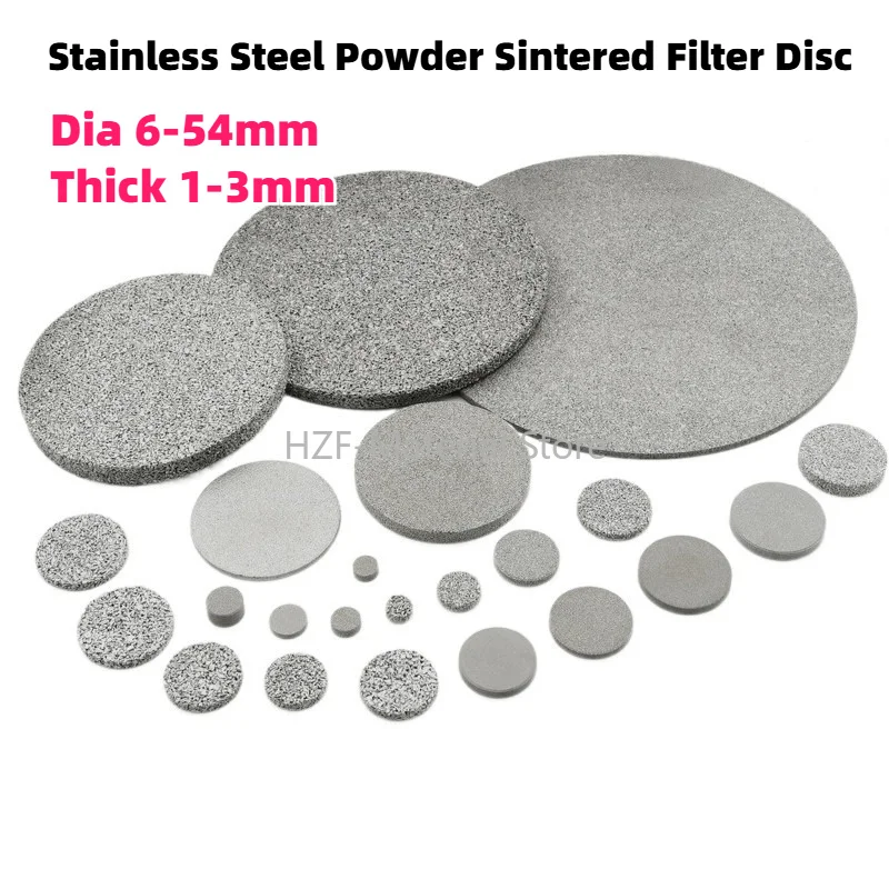 Thick 1-3mm Stainless Steel Powder Sintered Filter Disc Dia 6-54mm Filter Cartridges Ultra-Fine Pore Size In Micron