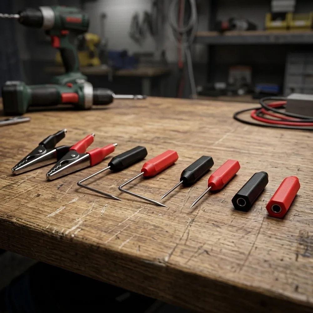 20A Rated Multimeter Probes with 78cm Flexible Cable Stainless Steel Tips and Red Black Color Coding for Safety