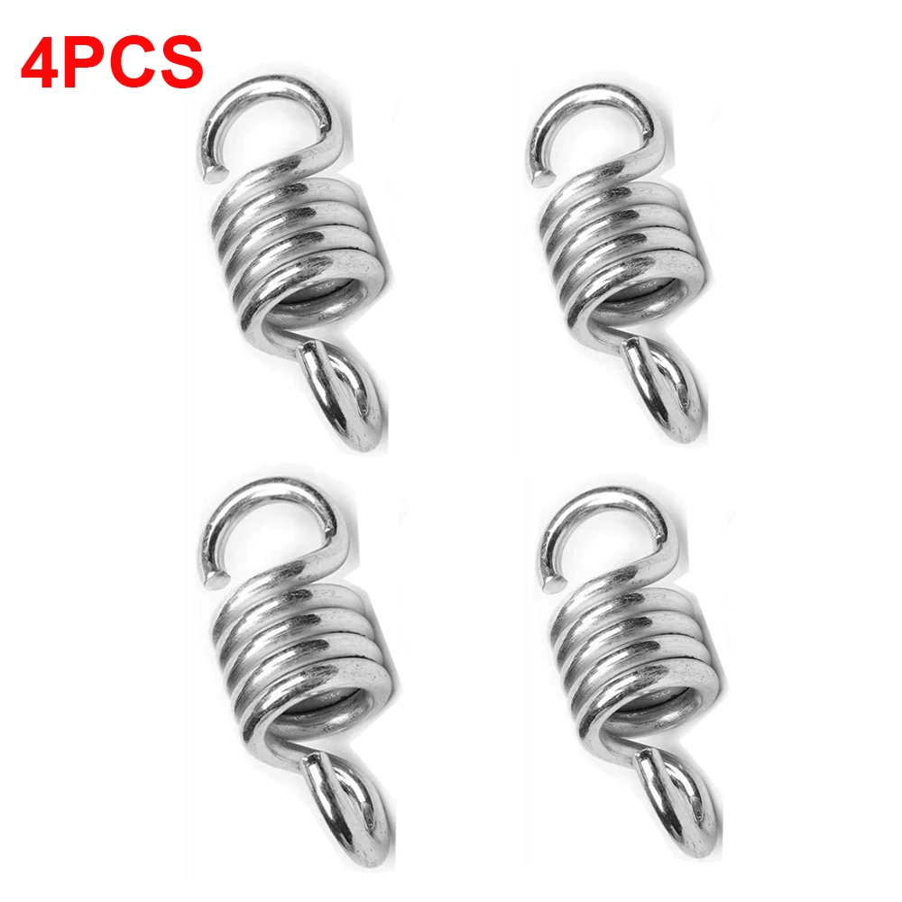 4-piece stainless steel hanging bed chair springs, hanging basket swing stretching springs, suitable for gardens and patios