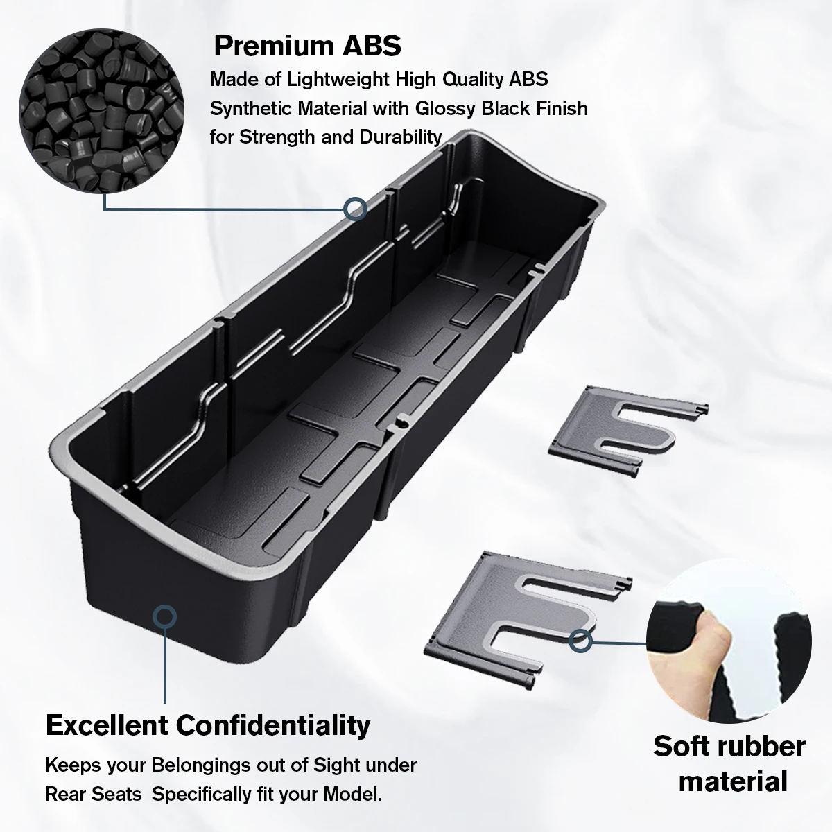 Rangement sous siège compatible avec Ford F150 (2015-2024) et Super Duty (2017-2024) smile Crew / Crew engagés, F-150 F250 F350 F450 F550