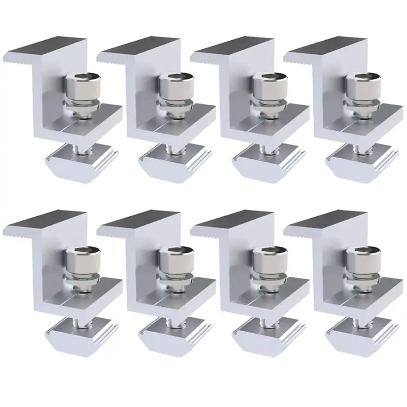 AB09 Pack of 8 Solar Module Brackets, Solar Panel Holder, End Clamp, Adjustable, Fixing Solar Module Holder (35 mm)
