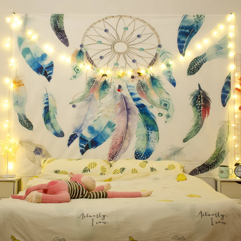 VIKAMA Japanische Kirschblüten-Wandteppich, Kirschblütenbaum-Szene Wandbehang Wohnzimmer Dekorative Kunst-Wandteppich
