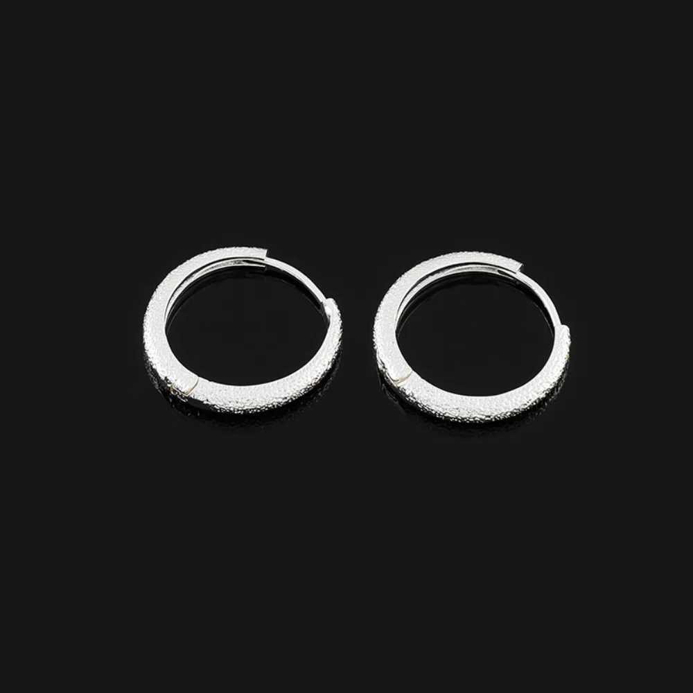 925 Silver Plated Frosted Sparkling Starry Circle Earrings For Women Trend Minimalist Valentine's Day Mother's Jewelry Gifts