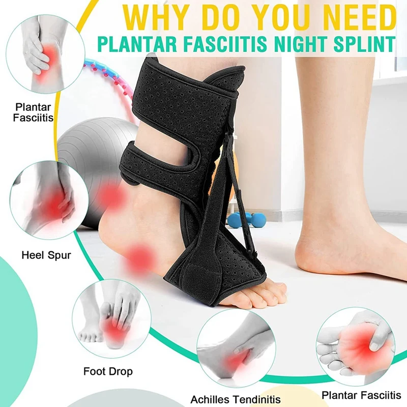 2 Pcs Plantar Fasciitis Night Splint Relief Brace For Plantar Fasciitis Relief, Achilles Tendonitis And Foot Drop