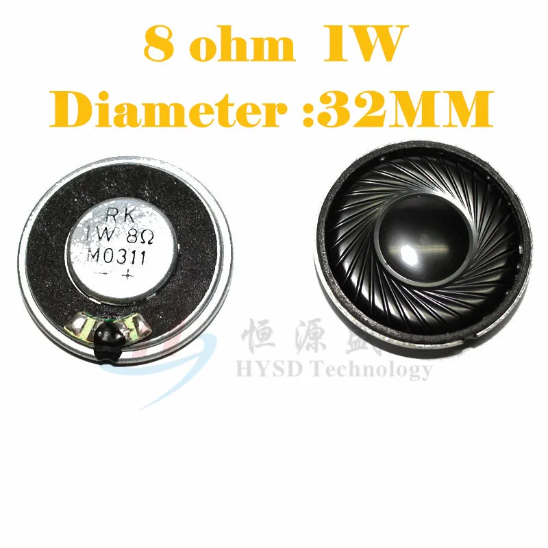 10pcs New Ultra-thin speaker 8 ohms 1 watt 1W 8R speaker Diameter 32MM 3.2CM thickness 5MM