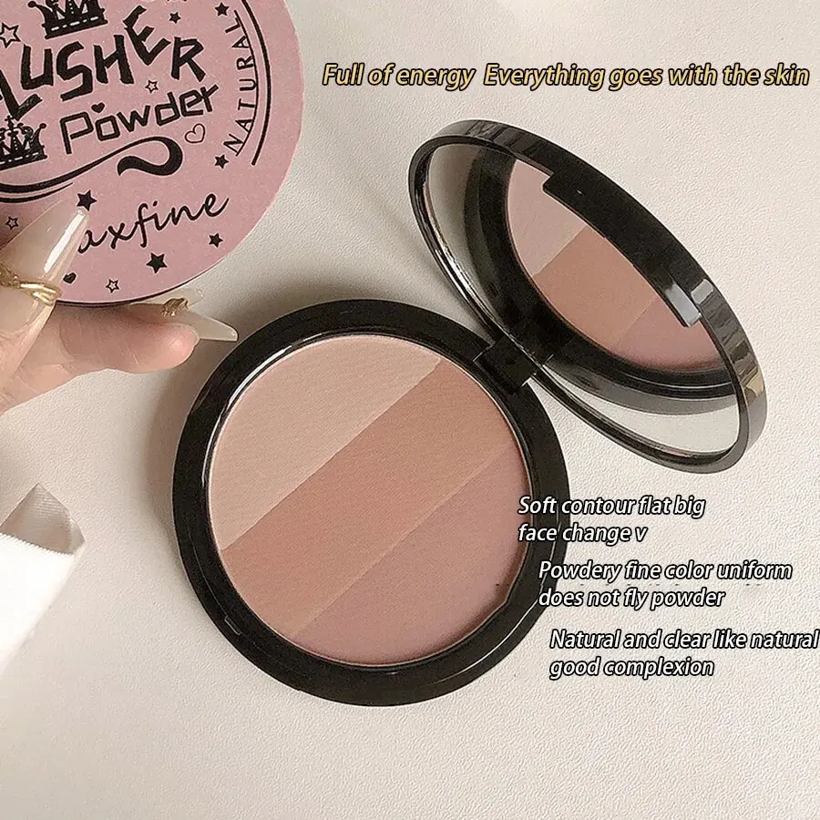 Three Color Contouring Tray Delicate Waterproof Long Lasting Not Easy To Fade Eyeshadow Blush Integrated Tray