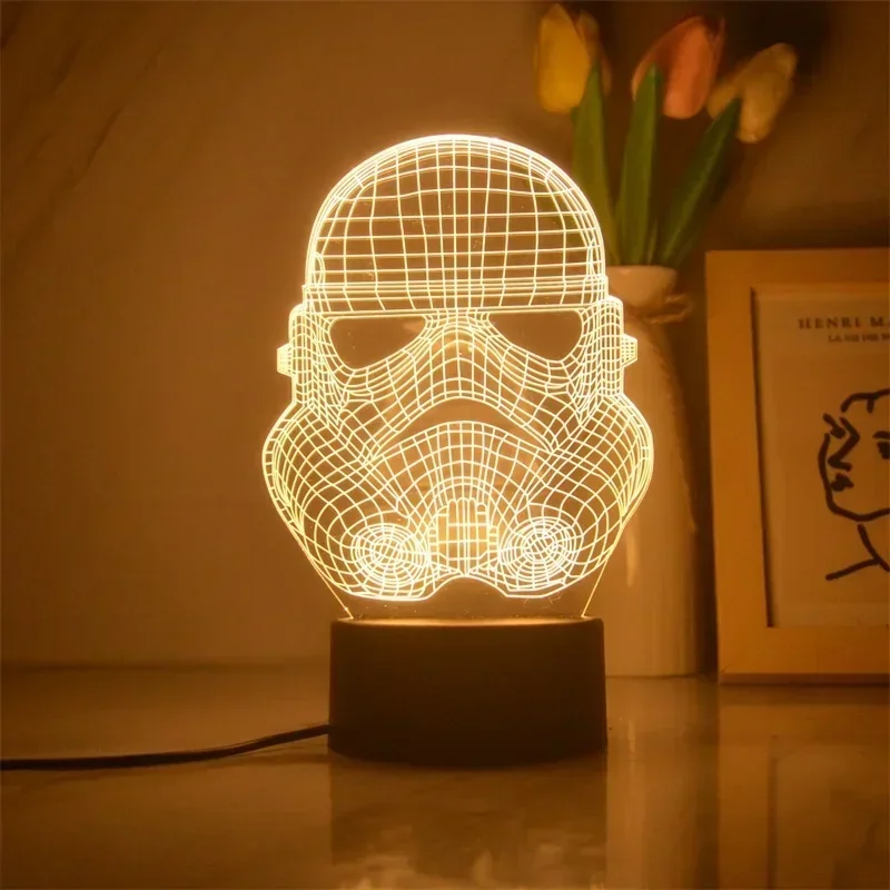 Nowy Disney Yoda Baby lampka nocna Star Wars lampa stołowa figurki zabawki ciepła biała lampa 3D prezenty urodzinowe i świąteczne