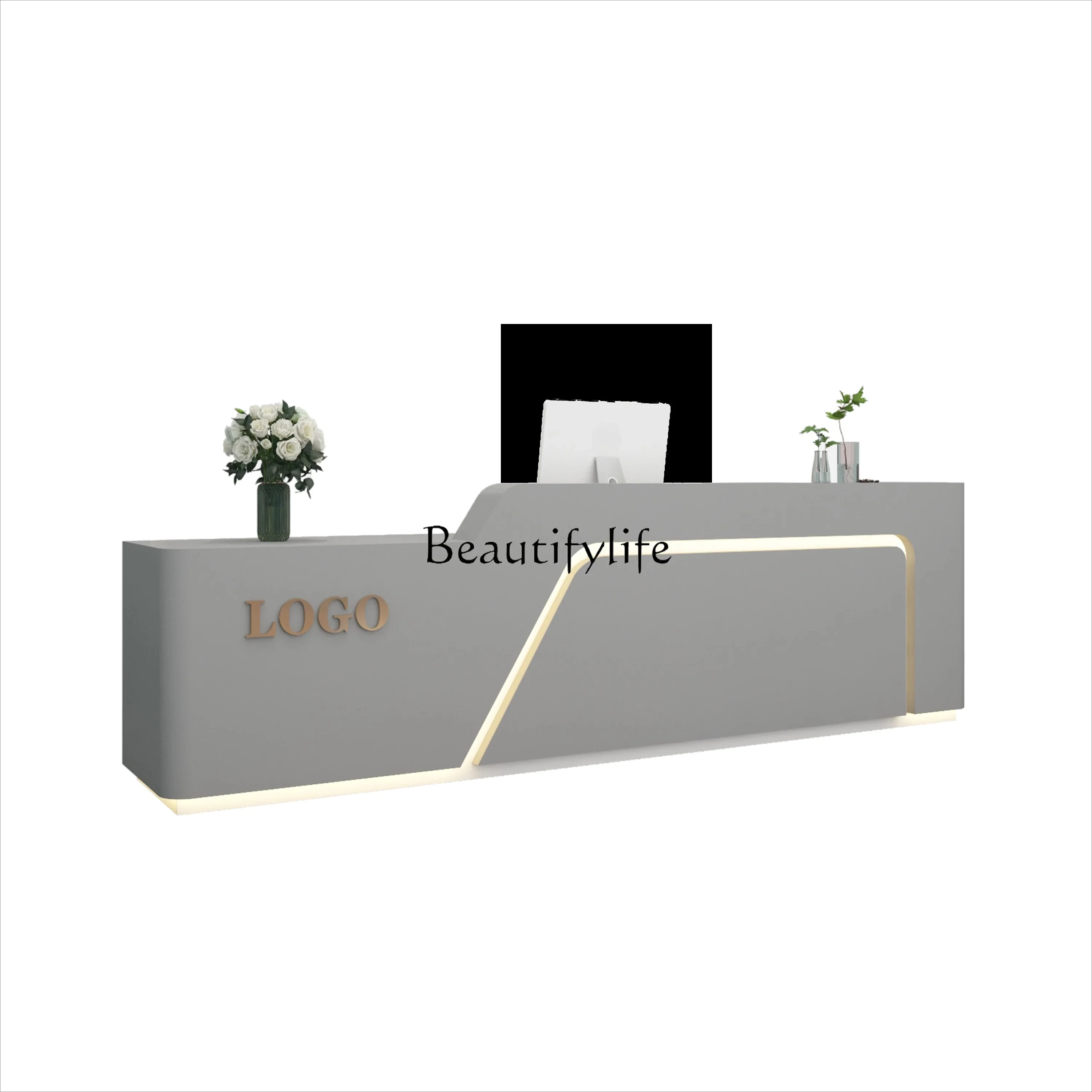 

ld14Cashier Counter Simple Modern Company Front Desk Reception Desk Lacquer