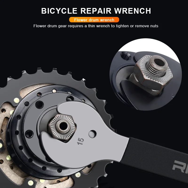 Bicycle Pedal Wrench 15mm Open Extra Long Handle Sturdy Durable MTB Road Bike Pedal Wrench Spanner Install Remover Repair Tool