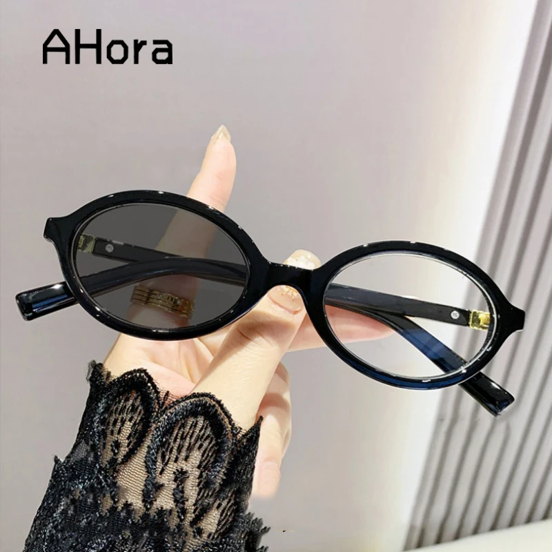 

Ahora Oval Photochromic Shade Reading Glasses Frame Sunglasses Presbyopia Eyeglasses Goggles With Anti Blue Light +1.0..+4.0