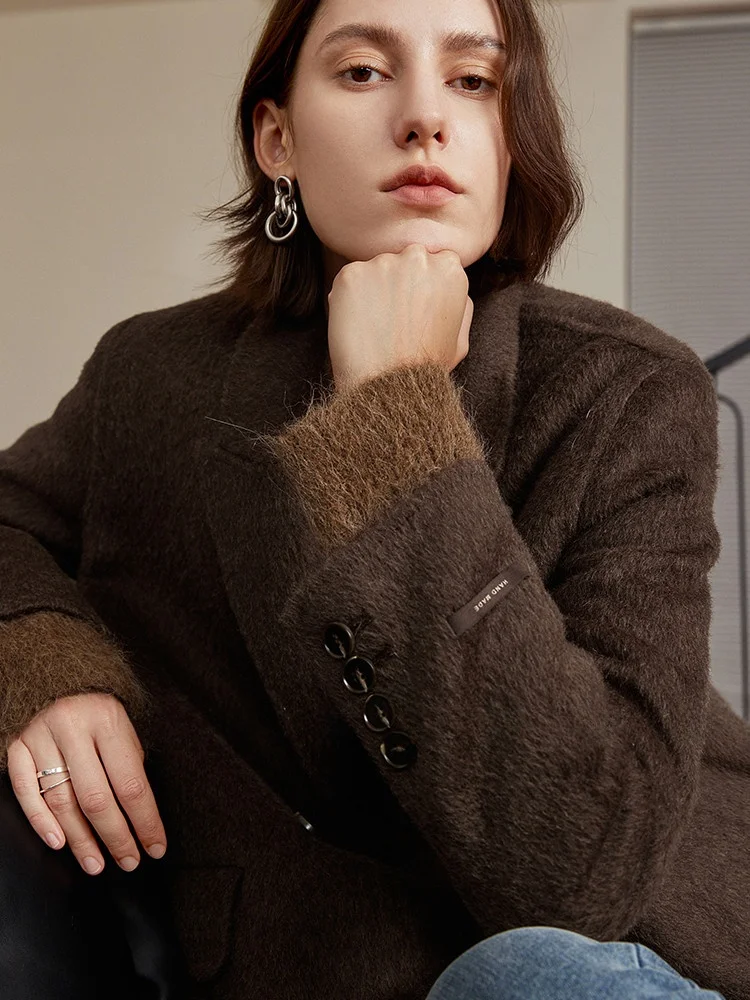 

Двустороннее шерстяное пальто-костюм COOBLOOM, зима 2025, новинка, модный дизайн для повседневной носки, с кепками