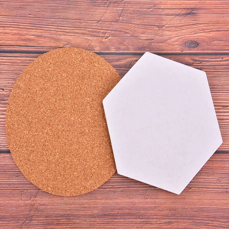 Hexagonal Square Round Cork Board Message Board Photo Wall Self-Adhesive Backdrop Bulletin Board Cork Wall Stickers