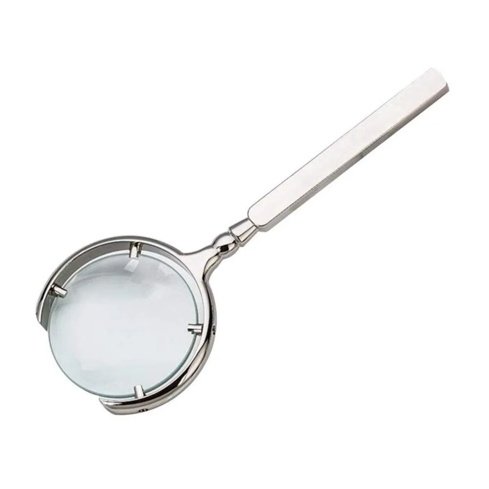 

Convenient Handheld Loupe Magnifier Large Durable Magnifying Glass Metal Frame High Definition 10X Magnifying Glass Reading