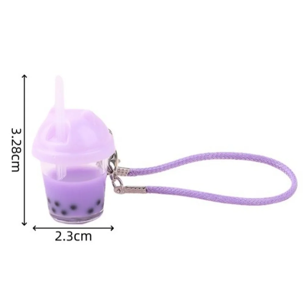 Breloque de sac à main de thé à bulles en résine, pendentif de thé au lait coloré, modèle de Simulation de taille Mini, porte-clés tasse à café, cadeaux pour enfants