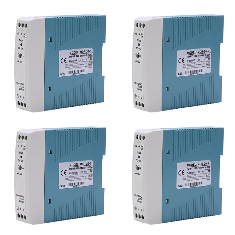

ABAH-4X MDR-20 5V 20W Din Rail Power Supply Ac-Dc Driver Voltage Regulator Power Suply 110V 220V