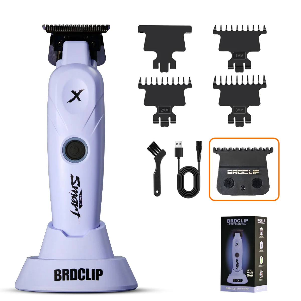 BRDCLIP 108 109 609 Paars Kapper Professionele 8800 RPM 4500 mAh Tondeuse 10000 RPM Salon Elektrisch Scheerapparaat 7700 RPM Tondeuse - afbeelding 1