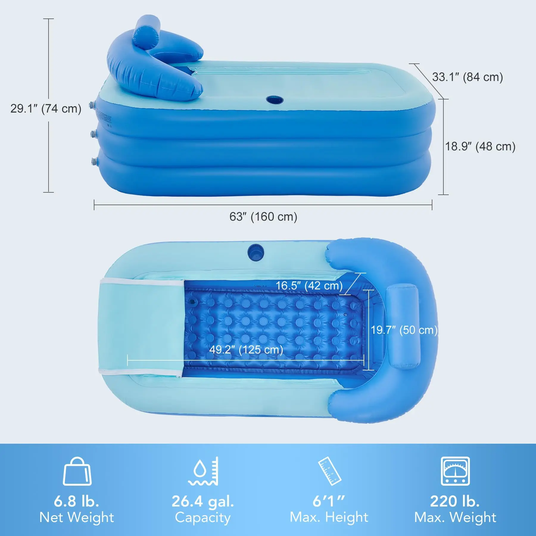 

Bath tub - Adult-sized, foldable, household inflatable bathtub PVC