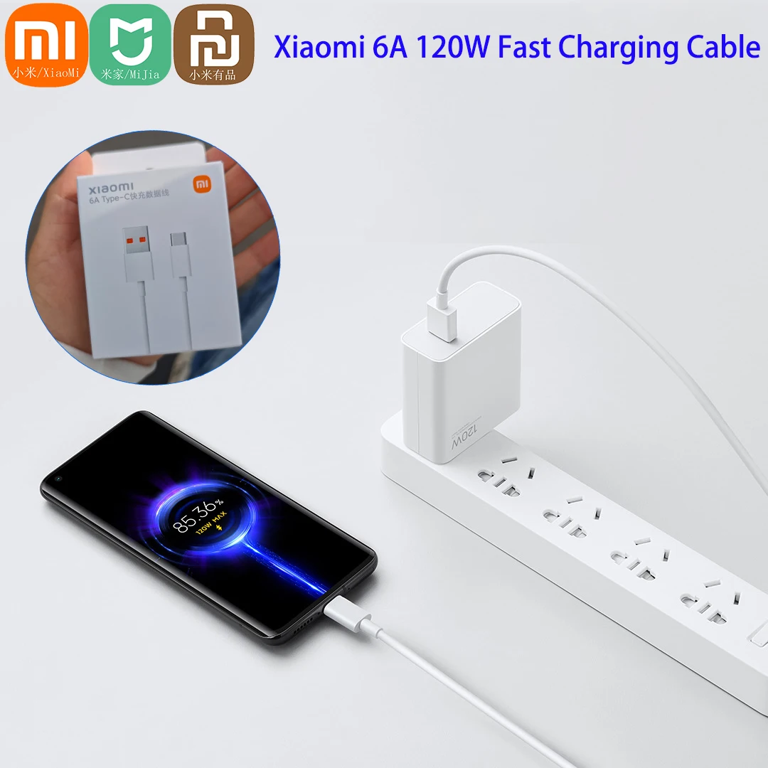 

Original Xiaomi Fast Charging Cable 6A 120W 1M USB Type C Data Cord For Android Phone