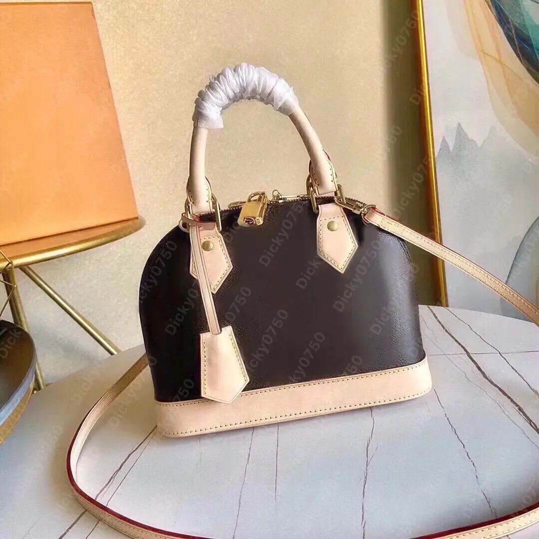 Alma BB Designer shell bag women shoulder Handbag luxury crossbody bags plaid sac a main purse dicky0750 black purse sac de luxe