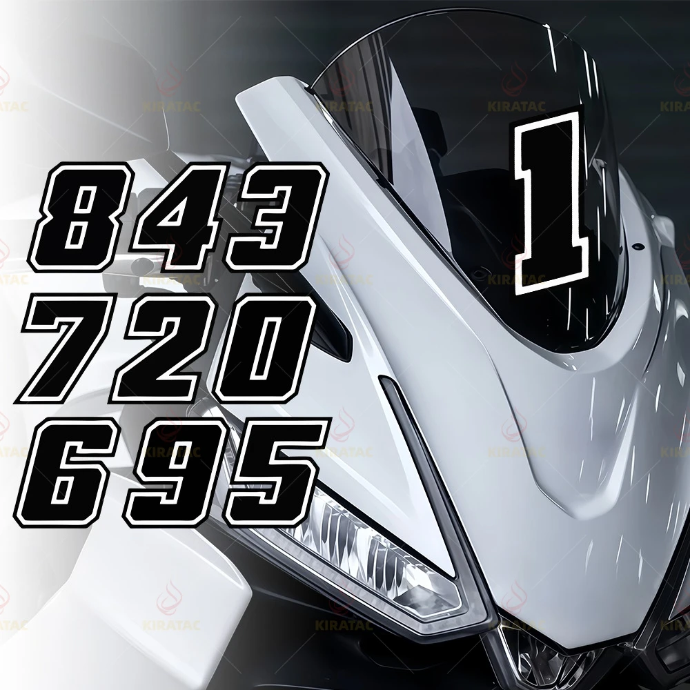 1pc Black Motocycle Number Sticker Waterproof for DIY Motomike Fairing Helmet Fuel Tank Tailbox CarTrunk Scooter Vinyl Decals