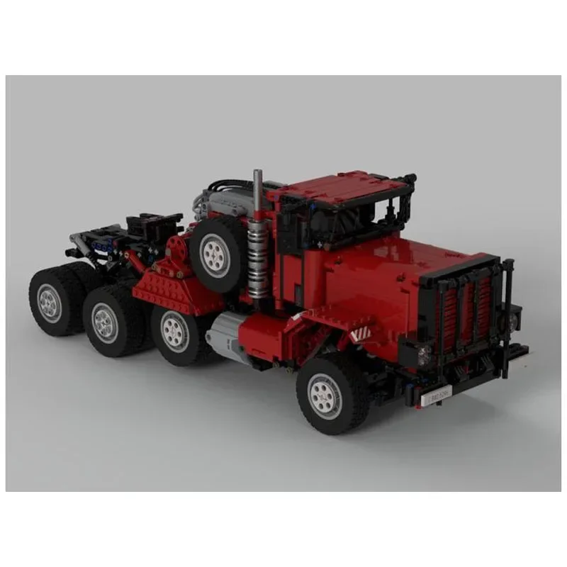 MOC-41221M911Red Edition 중장비 운송 트럭 접합 조립 빌딩 블록 모델1815부품 어린이 빌딩 블록 장난감