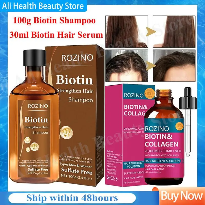 

Biotin Shampoo Hair Thickening Strengthening Root Oil Control Deep Cleansing Volumizing Shampoo Biotin Hair Serum