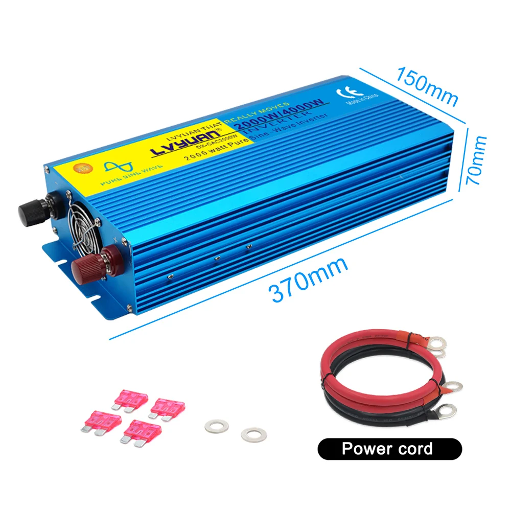 6000W DC24V Inverter Pure Sine Wave AC127V/220V LED Display Converter Solar Power System Inversor Caravan/Boat Ship Travel