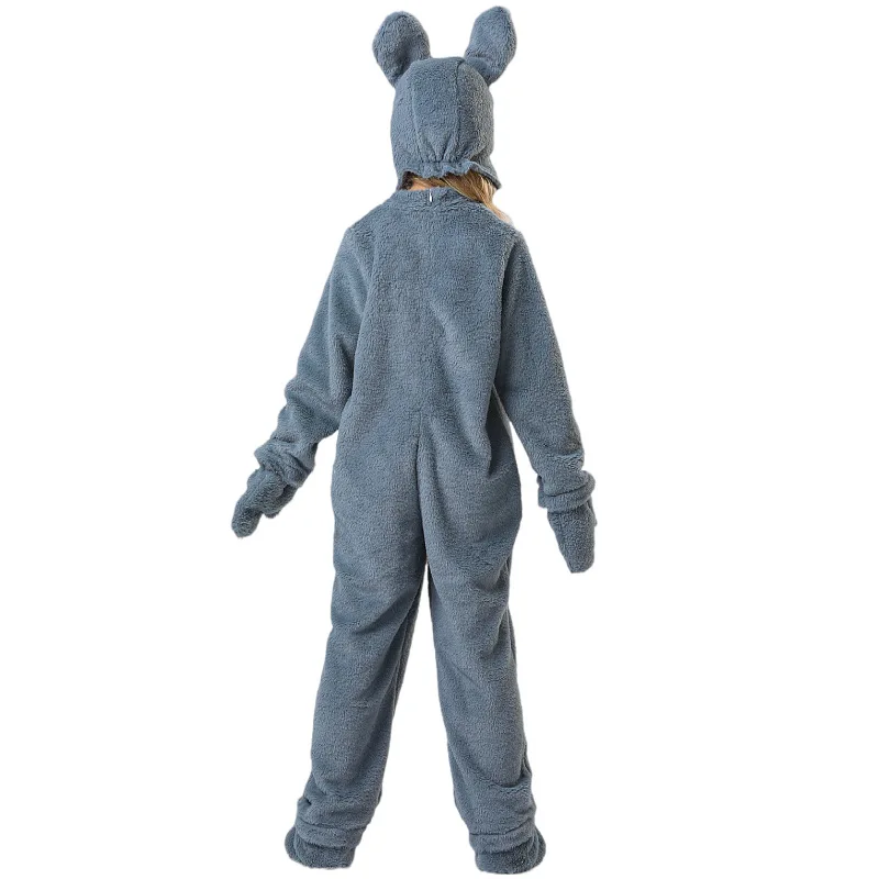 Kids Children White Bunny Cosplay Costume Jumpsuit Girls Boys Furry Cute Rabbit Outfits For Stage Show Carnival Halloween Party