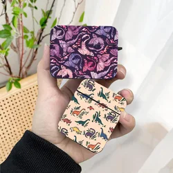 Cute Cartoon Dinos Dinosaur AirPods Case Black Wireless Bluetooth Earphone Case for Apple Airpods 1 2 3 Pro 2 Protective Case