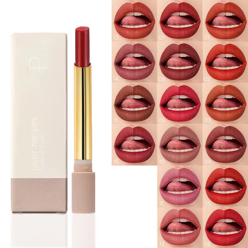 16 Color Sexy Matte Lipstick Long Lasting Non-stick Cup Lipliner Pen Moisturizing Lip Tint Lips Makeup Cosmetic.