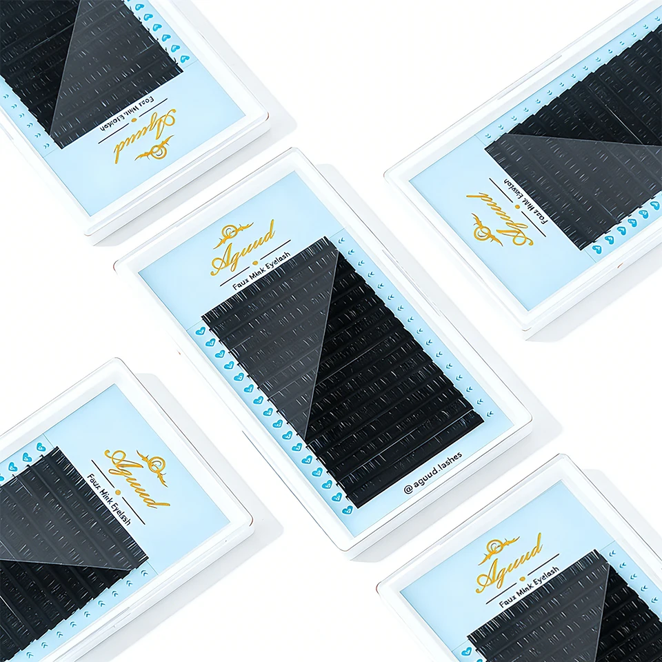 

AGUUD Premium Fluffy Individual Eyelash Extensions Natural Soft Russian Volume Lashes 8-25mm All Size Regular/Long Cashmere Lash