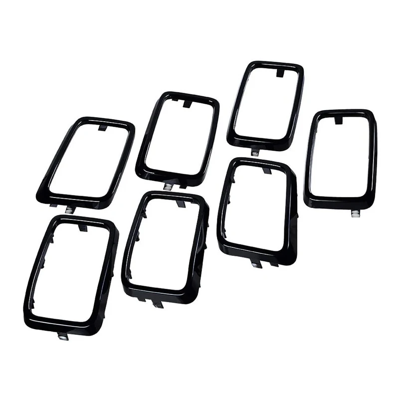 7Pcs Glossy Black Front Grille Inserts Cover Trim Kit Grill Ring For Jeep Grand Cherokee 2017 2018 2019 2020