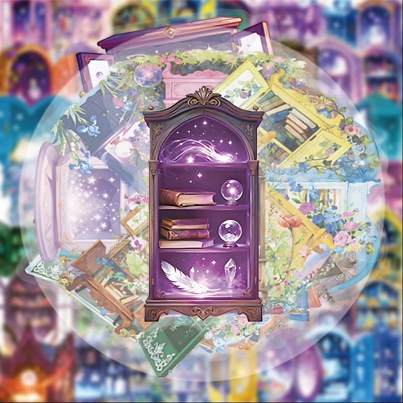 

56 прозрачных волшебных наклеек с изображением домиков, подходят для бутылок с водой, ноутбуков, украшения телефонов, чемоданов, скейтбордов, гитар, подарочных коробок, украшений для вечеринок, праздничных подарков.