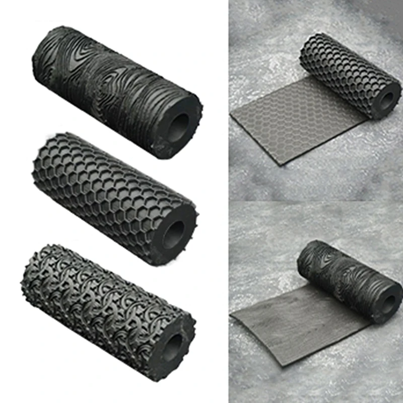 Rodillo de azulejo de arcilla, rodillos de textura de arcilla impresos en 3D, patrón de panal, rodillo de textura de terreno, rodillos, herramientas de alfarería DIY