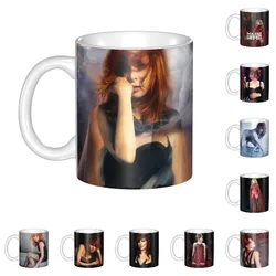 Mylene Farmer Coffee Mugs DIY Personalized French Singer Ceramic Mug Creative Gift Outdoor Work Camping Beer Cups